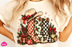 Rustic Christmas Cowboy Boot PNG, Funny Christmas PNG Product Image 2