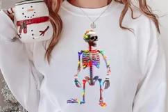 Christmas Skeleton Sublimation Clipart, Christmas PNG Product Image 2