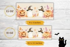 Halloween Pumpkins Mug Wrap, Funny Ghost Mug Design Product Image 2