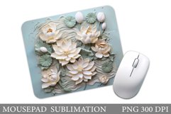 Lotus Mouse Pad Sublimation. 3D Lotus Mouse Pad Design Product Image 1