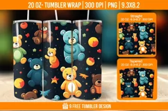 Children Toys Tumbler Wrap Designs, Sublimation Wrap Product Image 1