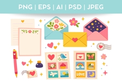 Cute Love Letter Doodle| Vector &amp; PNG Illustration Product Image 1