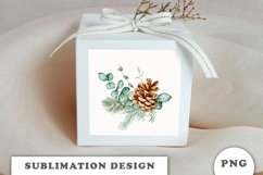 Watercolor Christmas bouquet sublimation Product Image 2