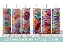 3d Flowers Tumbler Bundle | Wildflowers Tumbler Wrap Product Image 3