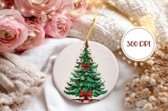 Christmas Ornament Design, Christmas Tree Round Ornament PNG Product Image 2