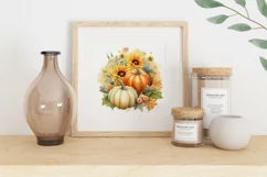 Watercolor Pumpkins PNG, Watercolor Fall Pumpkin Sublimation Product Image 2