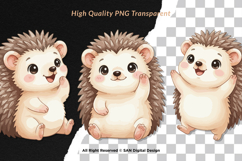15 Bundle Watercolor Hedgehog Animal Cartoon Kids Thorns Product Image 2