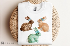 Patterned Easter Bunny Trio Sublimation PNG Product Image 3