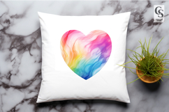 Rainbow Watercolor Heart Clipart Sublimation SVG PNG Product Image 3
