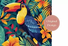 Toucans Tumbler Design, Tropical Leaves Tumbler Template Product Image 2