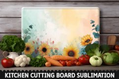 Cutting Board Sublimation Design - Sunflowers Sublimation Product Image 1