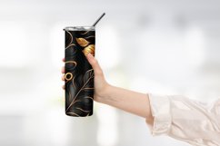Golden and black 3d leaves tumbler wrap Product Image 2