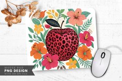 Leopard Print Apple Blossom Mouse Pad PNG Design Product Image 1