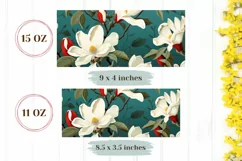 Floral Mug Wrap Sublimation, Flowers Coffee Mug PNG Product Image 2