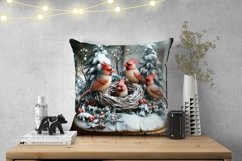 3D Cardinal Pillowcase, Christmas Birds Pillow Case Designs Product Image 2