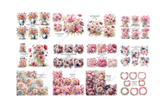 Flowers Mega Clipart Bundle, Floral Clipart, Huge Bundle Product Image 2