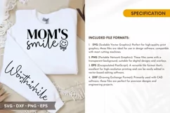 Mom's Smile SVG - Mother's Day Sleeve T shirt Design Product Image 2