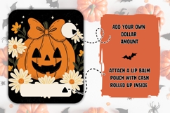 Retro Halloween Pumpkin Money Card, Printable Halloween PNG Product Image 2