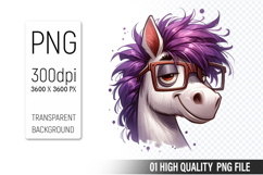 Funny Horse Clipart PNG, Sublimation Horse Design Product Image 1