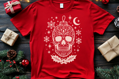Gothic Christmas Skull Ornament SVG | Dark Holiday Design Product Image 2