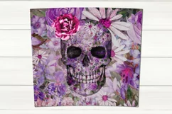 Gothic Skull and Flowers design | Skinny tumbler Sublimation Product Image 2