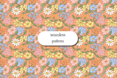 Vintage Wildflower Seamless Pattern, Pastel Floral Design Product Image 1