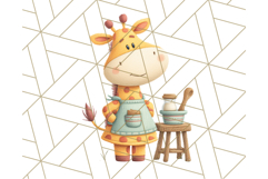 Cozy Safari Baking Animals PNG, Cute Jungle Kitchen Art Product Image 2