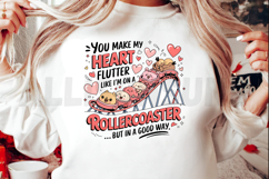 Cute Animals On Rollercoaster Valentine Love Cartoon Product Image 2