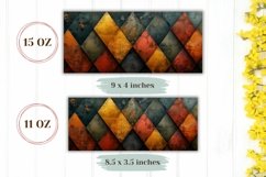 Abstract Mug Wrap Design, Colorful Rhombus Mug Sublimation Product Image 2