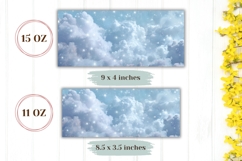 Glitter Mug Wrap, Blue Sky Mug Design, Sky Sublimation Product Image 2