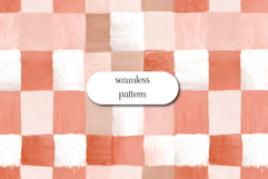 Watercolor Gingham Seamless Pattern, Pink Red Check Design Product Image 1