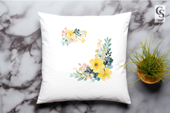 Yellow Wildflower Floral Frame Clipart Sublimation PNG Product Image 3