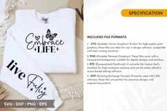 Embrace life SVG - Motivational Sleeve T-Shirt Design Product Image 2