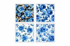 Watercolor Blue Rose Digital Paper Pattern Product Image 2