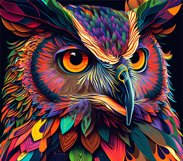 TUMBLER DESIGN BRIGHT COLOURED OWL - SUBLIMATION FILE Product Image 2