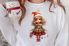 Christmas Little Girl Clipart Sublimation, Christmas PNG Product Image 2