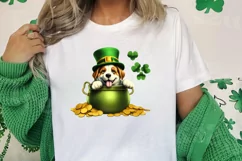 St Patricks Day Dog with Gold Coin Clipart, St Patricks Day Product Image 2