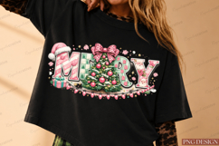 Coquette Merry Christmas PNG | Pink Christmas Tree Bow png Product Image 3