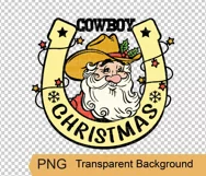 Cowboy Christmas svg printable, Santa cowboy SVG, PNG files Product Image 2