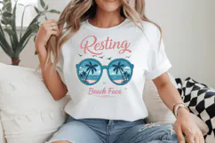 Resting beach face PNG, Summer PNG Sublimation Design Product Image 2