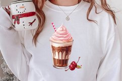 Pink Christmas Coffee Sublimation Clipart, Christmas PNG Product Image 2