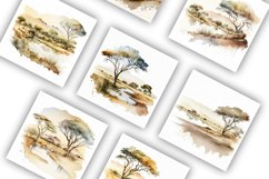 African Countryside Landscapes | Watercolour or Clipart JPG Product Image 2