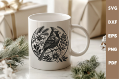 Cardinal Bird laser SVG PNG| Christmas Design Product Image 3