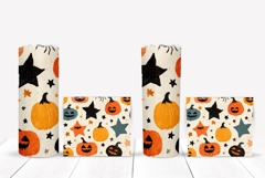 Cartoon Halloween Pumpkin Tumbler, Halloween Stars Tumbler Product Image 2