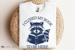 Raccoon Reading Book Design Sublimation PNG Product Image 3