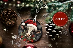 Christmas Product Tag, Christmas Cow Ornament PNG Product Image 2