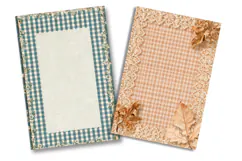 Vintage Autumn Gingham Junk Journal Pages Product Image 2