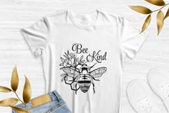 Bee Kind svg, Flower bee svg, Honey bee svg, Bee png Product Image 2