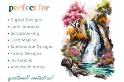Watercolor Waterfall Clipart Bundle, Waterfall PNG Product Image 2