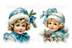 Christmas, Girls, Elements, Clipart, Ephemera, PNG Product Image 2